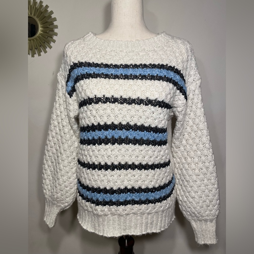 Skye's The Limit Women's Sweater, Ivory White, Size Medium Petite